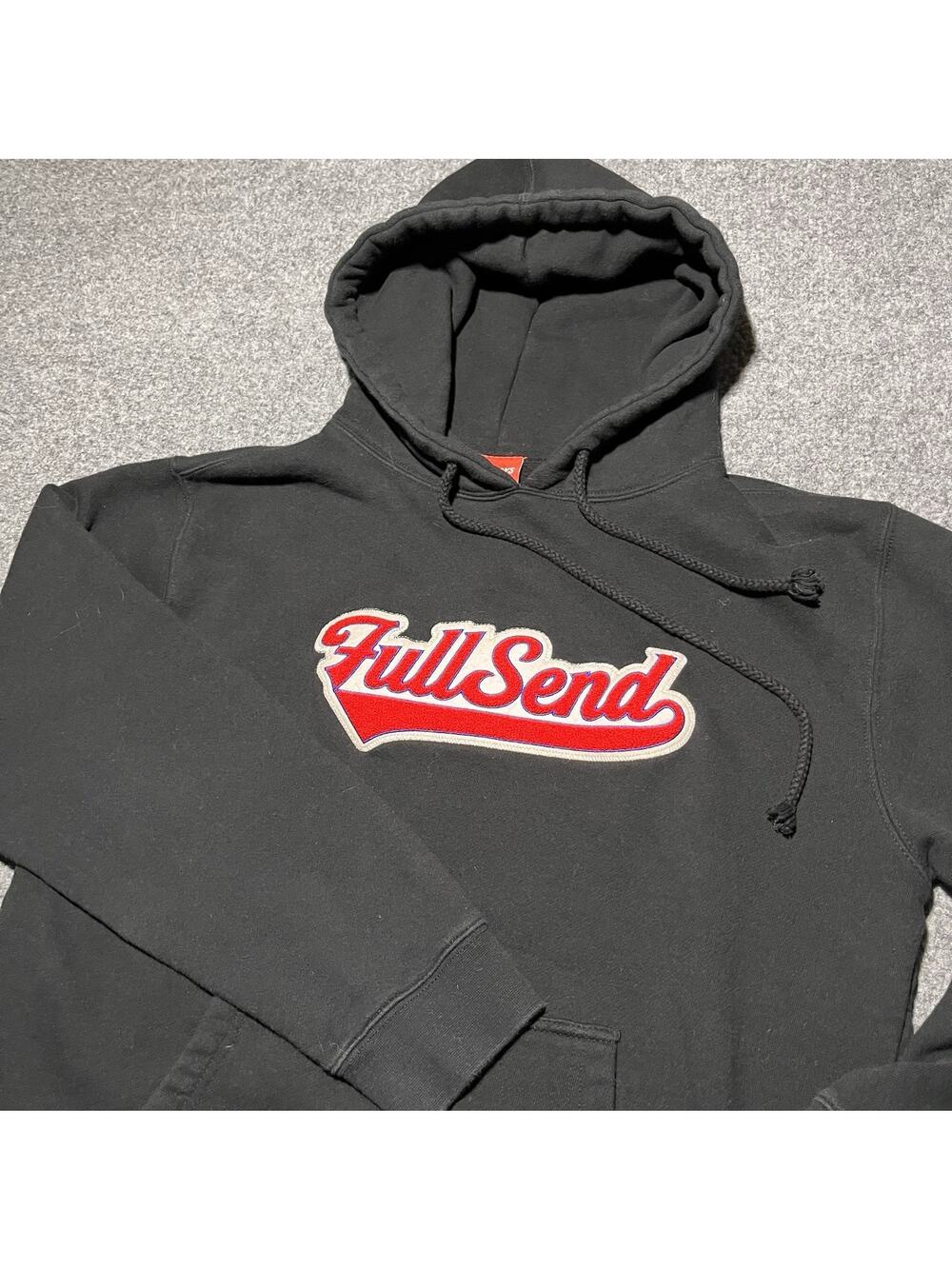 Nelk Boys Hoodie Mens Small Black Full Send Pullover Streetwear Sweatshirt